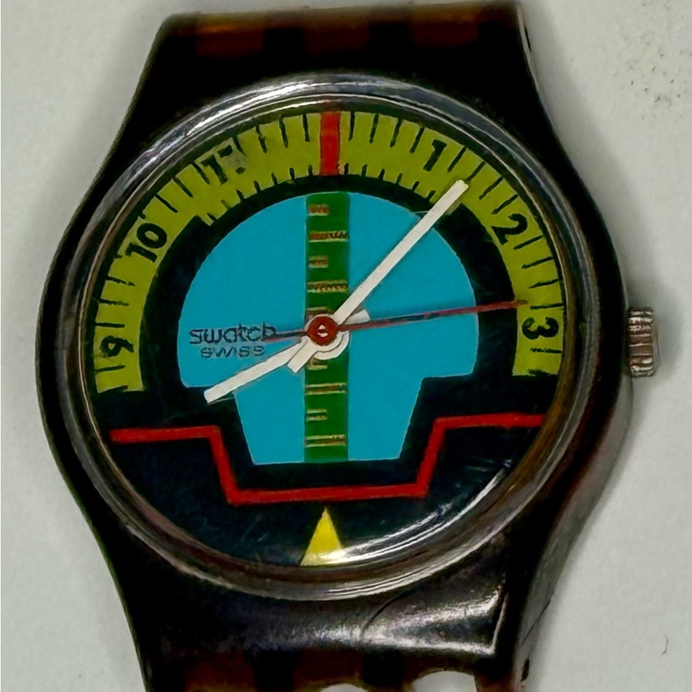 1987 Swatch "Blue Horizon" (model LF100) of the Swatch Lady collection